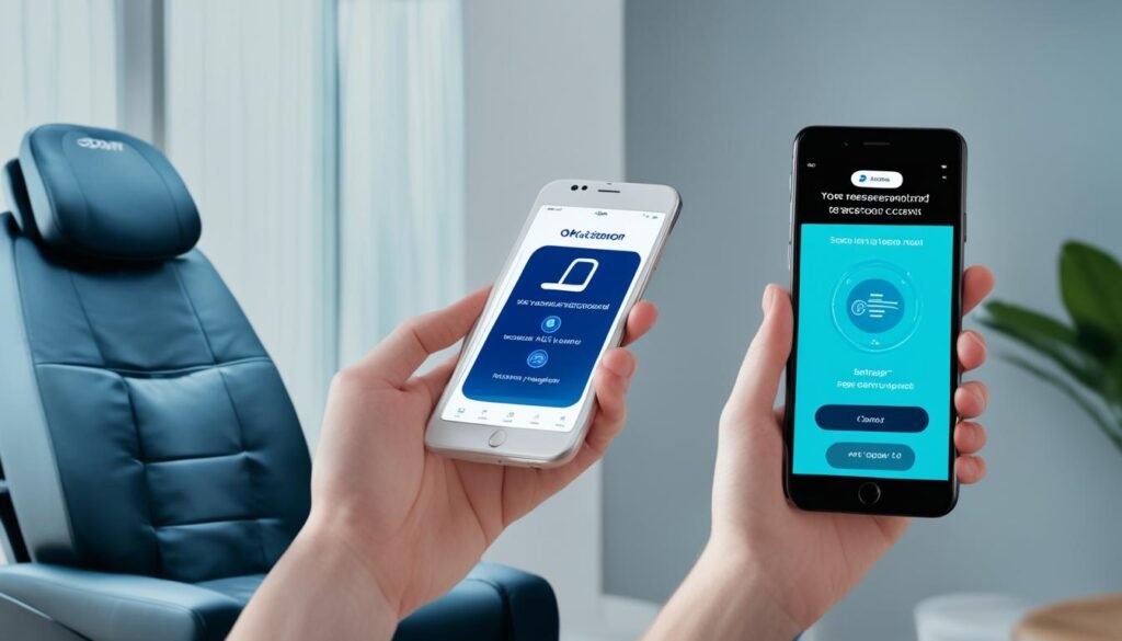 Entering bluetooth password for massage chair