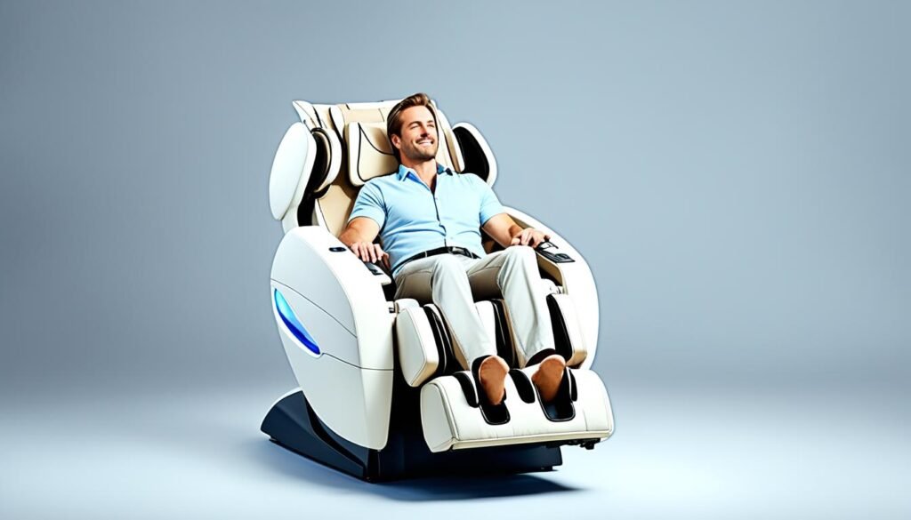 Zero gravity massage chair recline position
