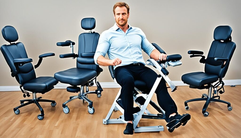 lifting massage chair safely onto its rear wheels
