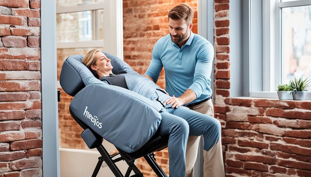 transporting folded massage chair