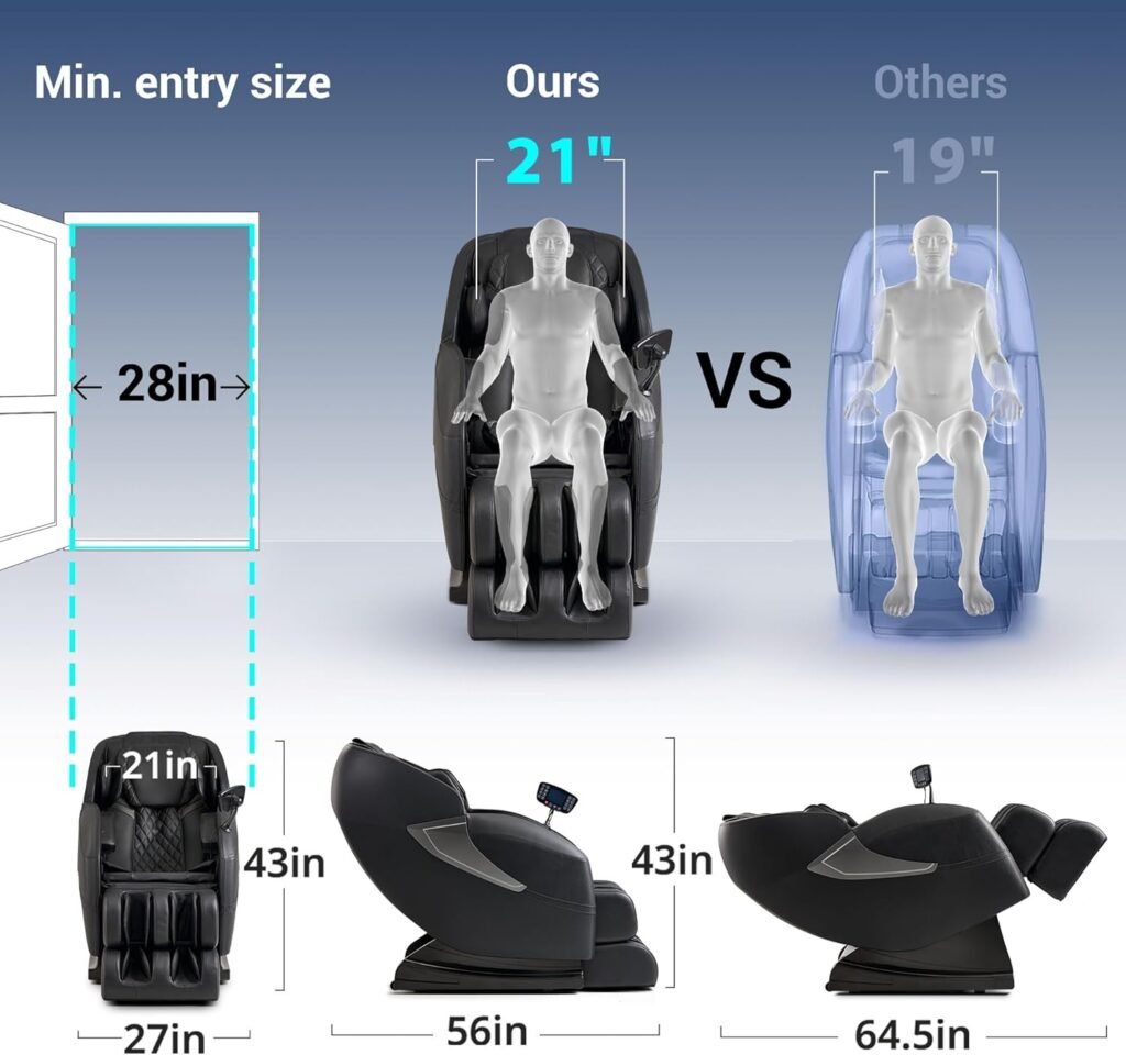 2023 Massage Chair Full Body, Shiatsu Zero Gravity Massage Chair with Fully Assembled, LCD Screen, Lower Back and Calf Heating, Air Compression, Brown, MU-C212 2023 Massage Chair Full Body, Shiatsu Zero Gravity Massage Chair with Fully Assembled, LCD Screen, Lower Back and Calf Heating, Air Compression, Brown, MU-C212