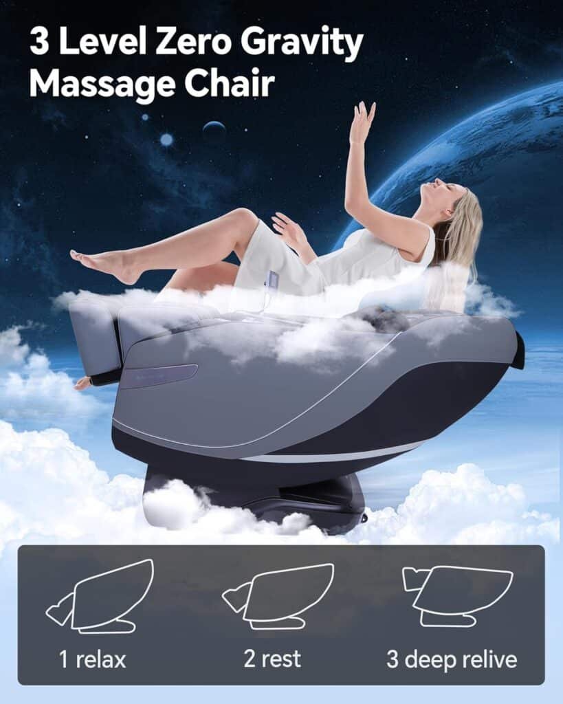 2024 Massage Chair Full Body Zero Gravity Massage Chair Rocking Recliner SL Track Shiatsu Massage Back with Heat Foot Massage 12 Modes Airbags Screen Touch Control Calf Increase of 11cm Black 2024 Massage Chair Full Body Zero Gravity Massage Chair Rocking Recliner SL Track Shiatsu Massage Back with Heat Foot Massage 12 Modes Airbags Screen Touch Control Calf Increase of 11cm Black