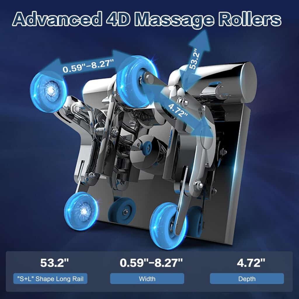 4D Full Body Massage Chair, Electric Shiatsu Massage Chair with Zero Gravity, Heating, Long SL Track, Deep Yoga Stretch, and Extendable Footrest