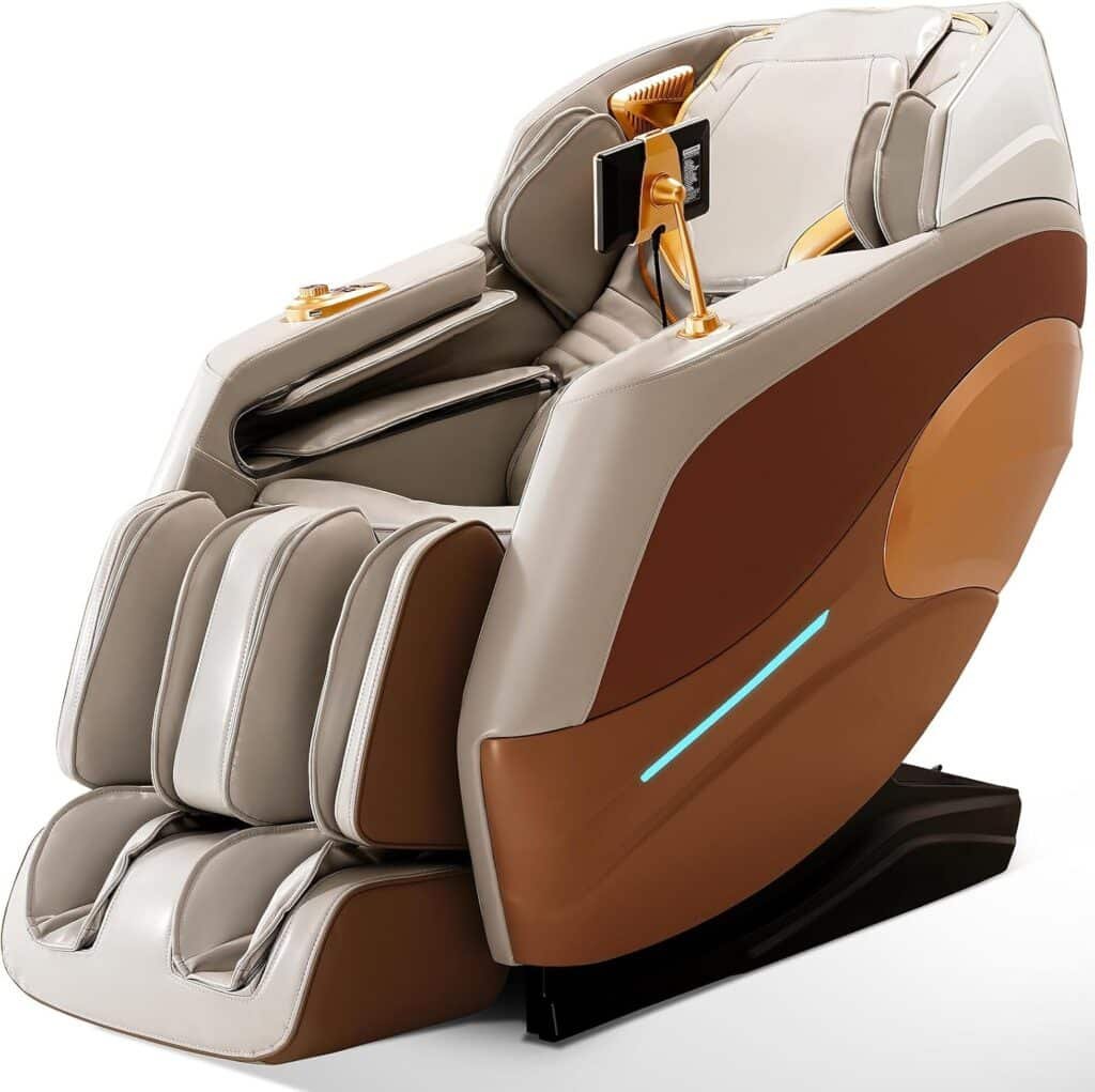 4D Full Body Massage Chair, Electric Shiatsu Massage Chair with Zero Gravity, Heating, Long SL Track, Deep Yoga Stretch, and Extendable Footrest