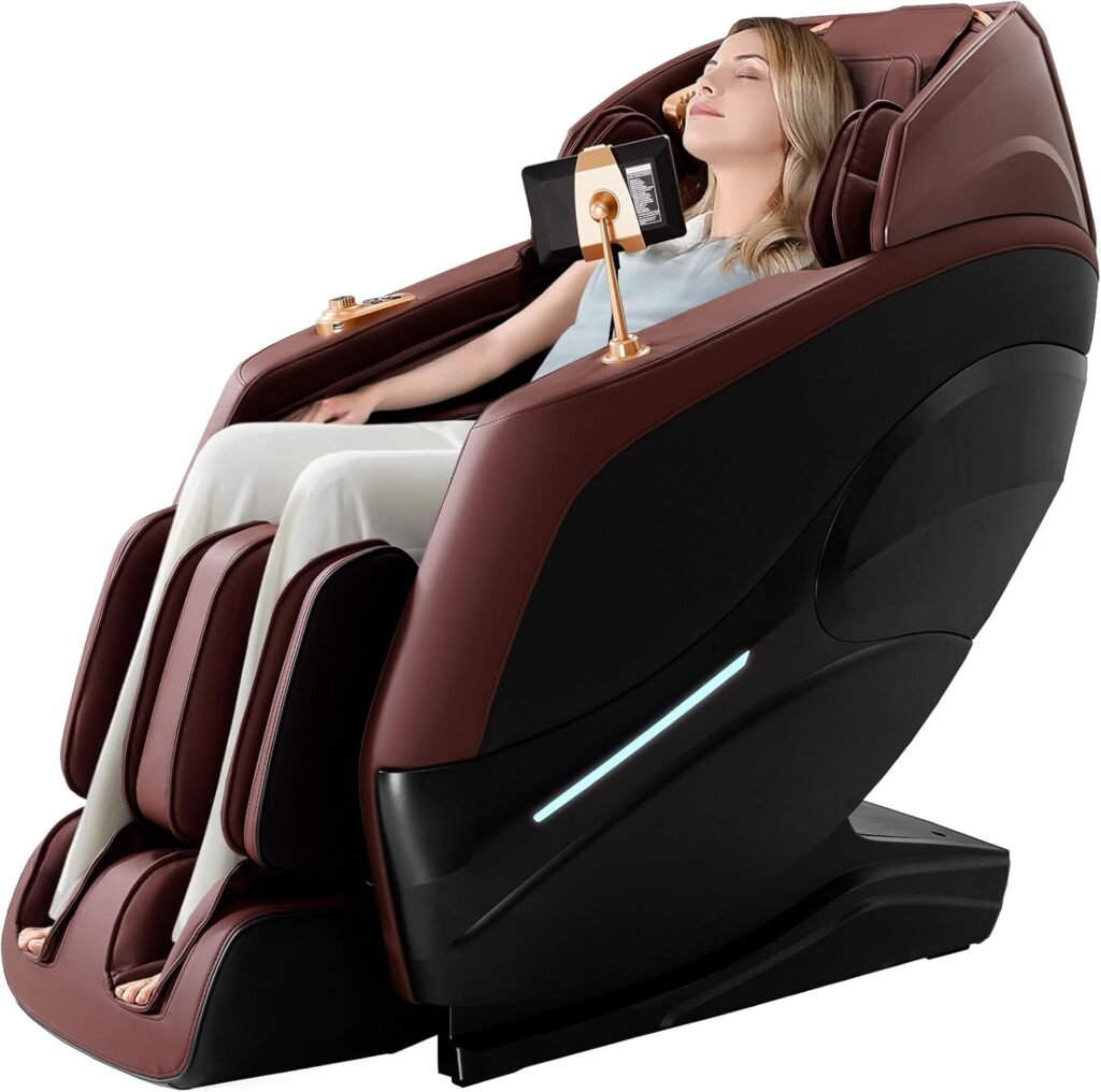 4D Full Body Massage Chair, Electric Shiatsu Massage Chair with Zero Gravity, Heating, Long SL Track, Deep Yoga Stretch, and Extendable Footrest