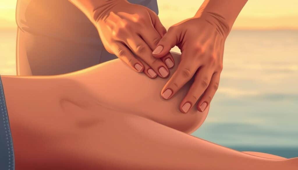 Hand massage technique for calf muscles