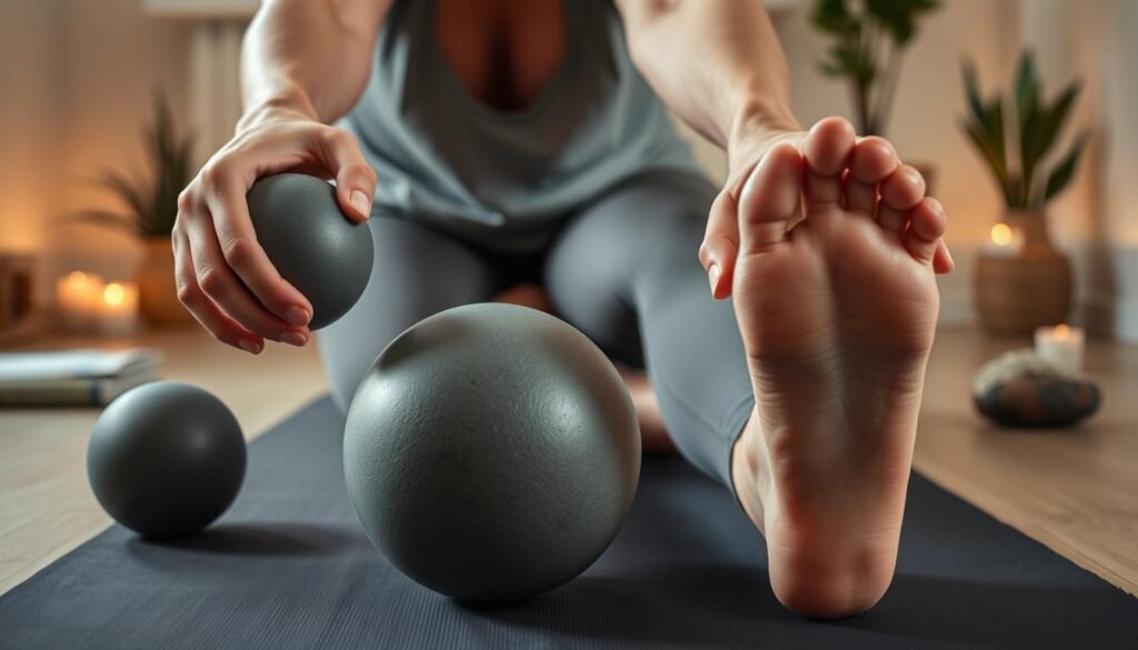 Massage ball techniques demonstration