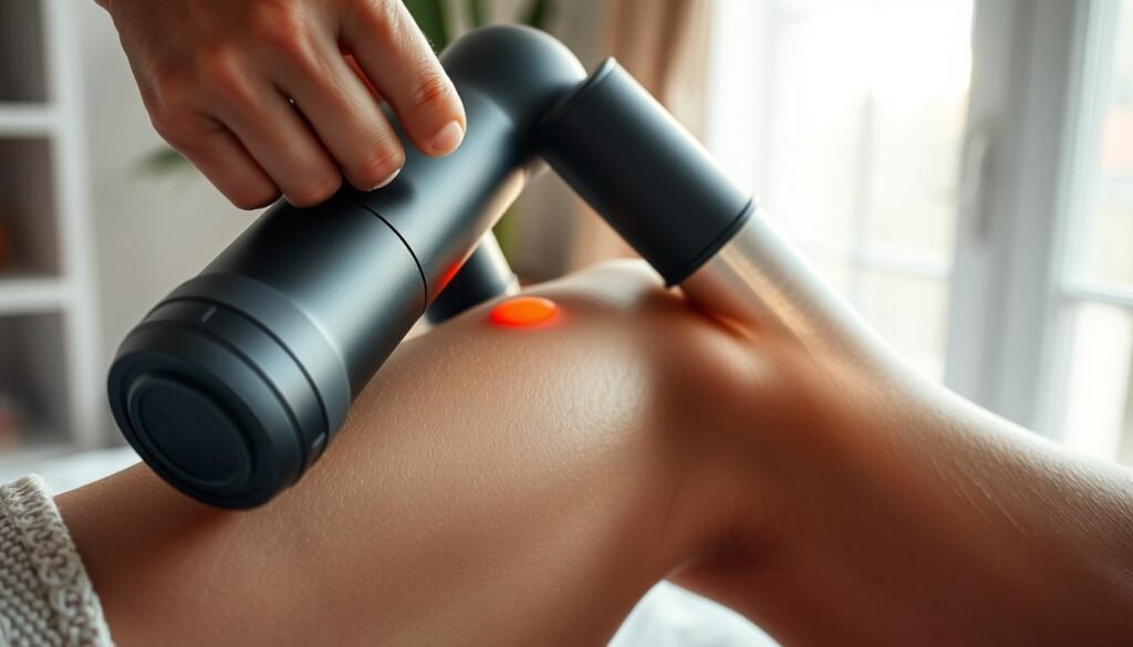Massage gun for leg muscles technique
