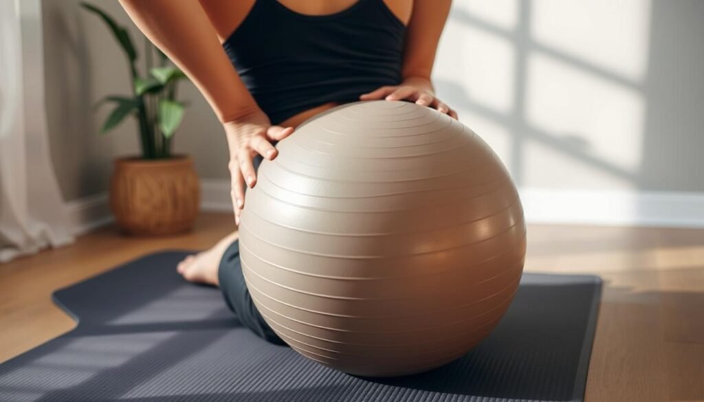 Myofascial release ball in action