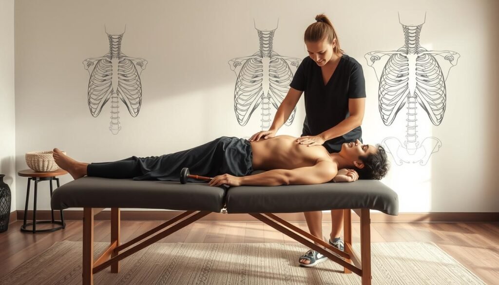 Myofascial release for rib cage