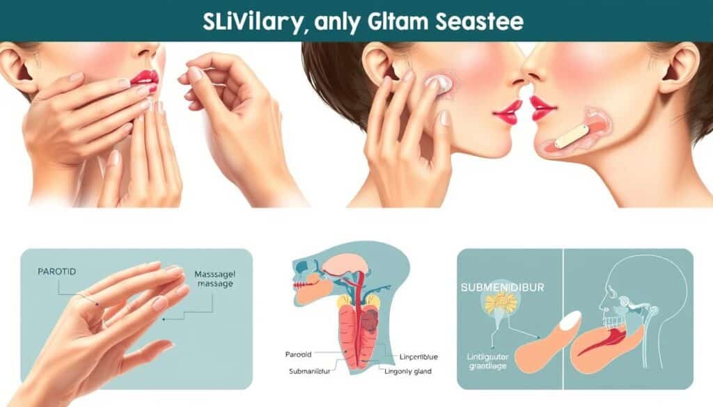 Salivary gland massage techniques