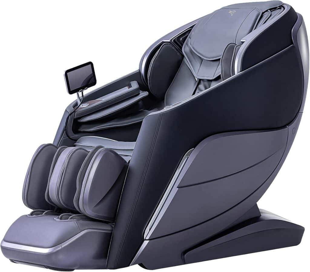 Alfine A710 2025 4D Massage Chair iRest System, Full Body Zero Gravity Recliner with SL Track, AI Control, Heating Shawl, Bluetooth,and Electric Calfrest Extension (Black-Closed Footrest)