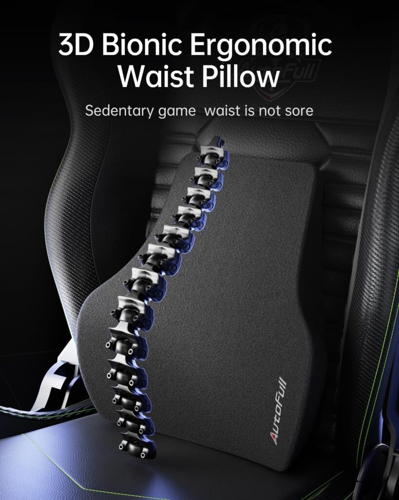 AutoFull Gaming Chair, Racing Style Gaming Chair with Ergonomic Lumbar Support,Adjustable High Back PU Leather PC Chair with Footrest,Brown