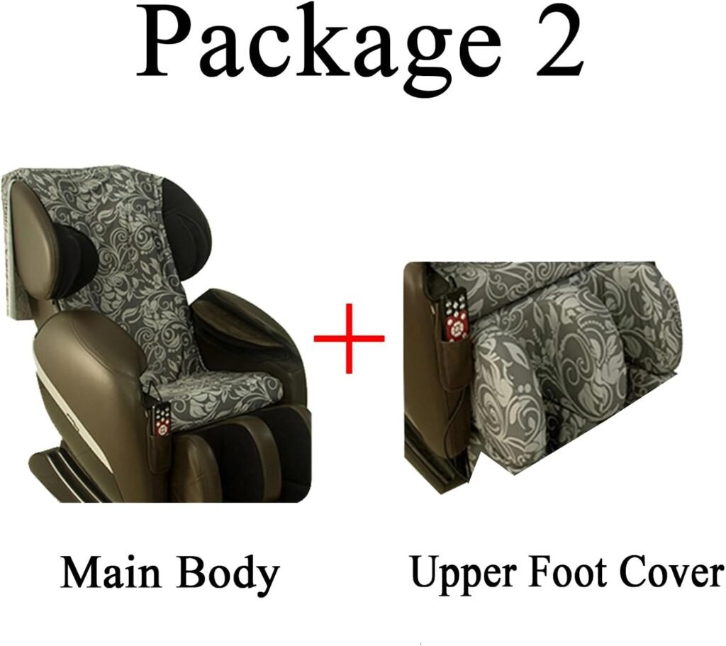 EVURU Full Body Shiatsu Massage Chair Cover, Zero Gravity Chair Cover Furniture Covers Cover Washable Stretch Fabric Massage Chair Cover (Black, Package 1)