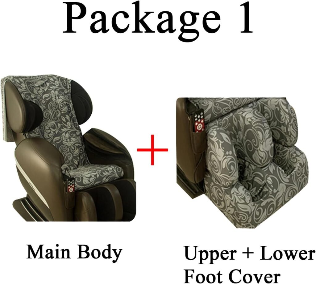 EVURU Full Body Shiatsu Massage Chair Cover, Zero Gravity Chair Cover Furniture Covers Cover Washable Stretch Fabric Massage Chair Cover (Black, Package 1)