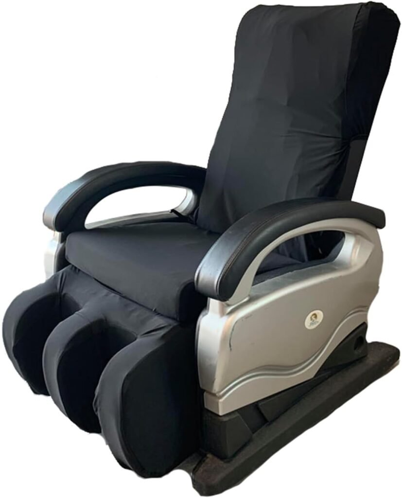 EVURU Full Body Shiatsu Massage Chair Cover, Zero Gravity Chair Cover Furniture Covers Cover Washable Stretch Fabric Massage Chair Cover (Black, Package 1)