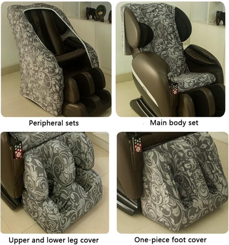 Full Body Massage Chair Cover, Zero Gravity Massage Chair Slipcovers Sunscreen Dustproof Super Soft Stretch Fabric Massage Chair Cover, Machine Washable,Main body+foot cover 1+2