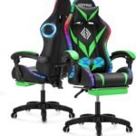 Gaming Chair With Bluetooth Speakers And Rgb Led Lights Ergonomic Massage Computer Gaming Chair With Footrest Video Game 150x150