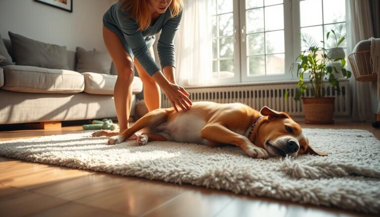 how to massage a dog to poop