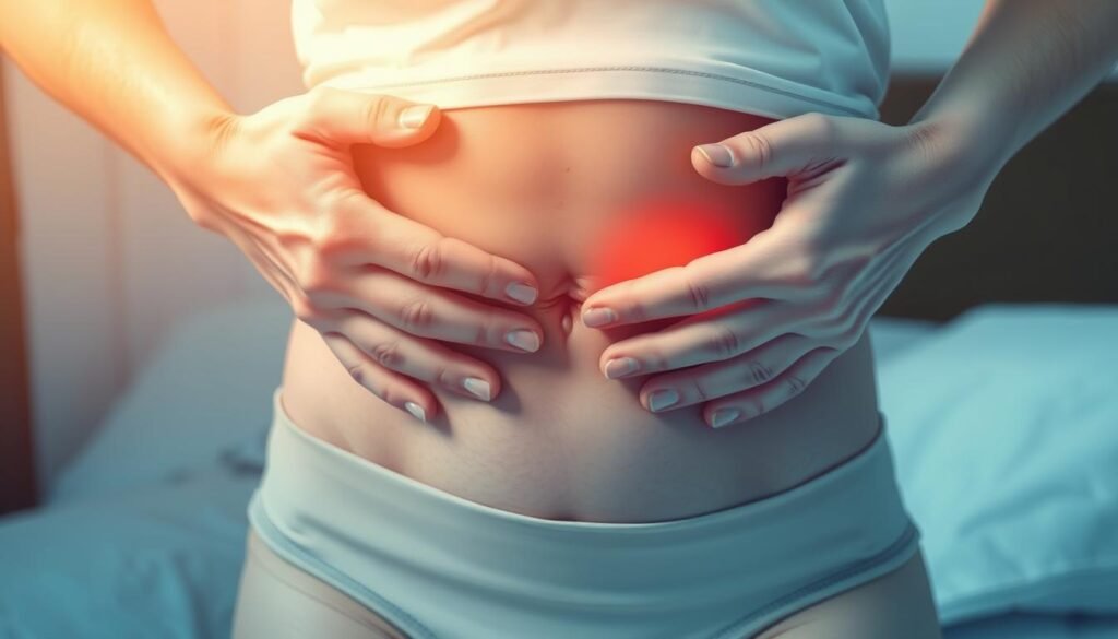 how to massage a hernia back into place