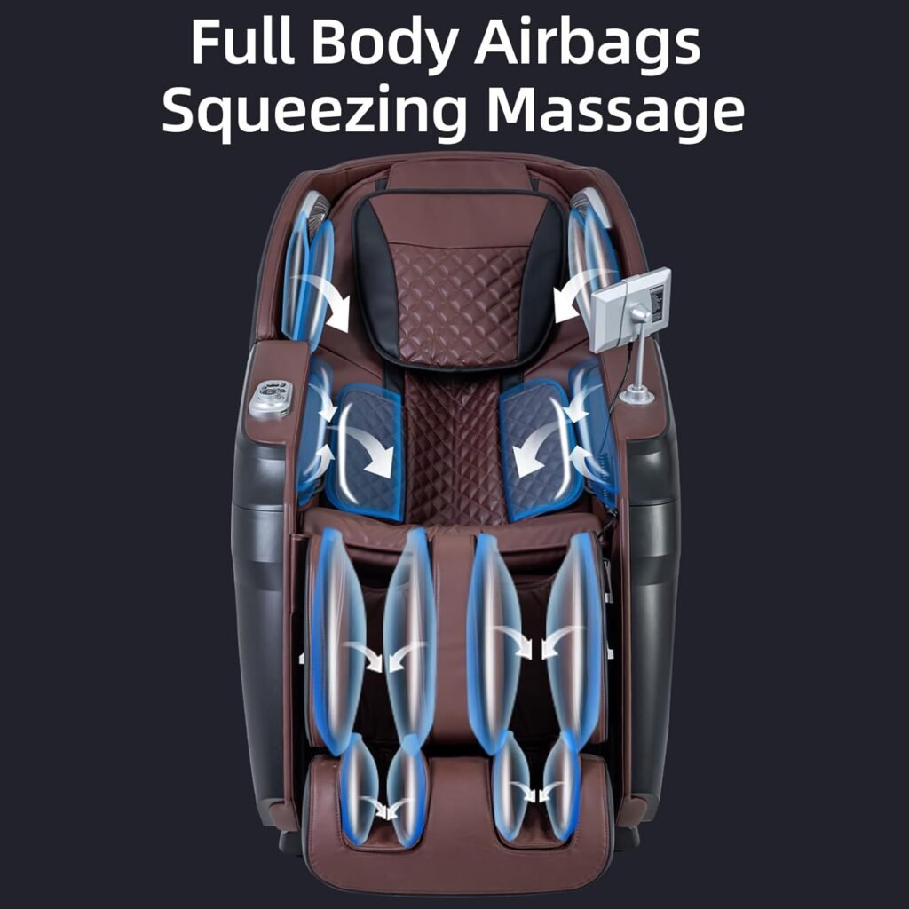 iRest 2024 Massage Chair - Full Body Relaxation with Yoga Stretching, Zero Gravity, SL Track, Foot Rollers, Airbags, Heating, and AI Voice Control (Black)