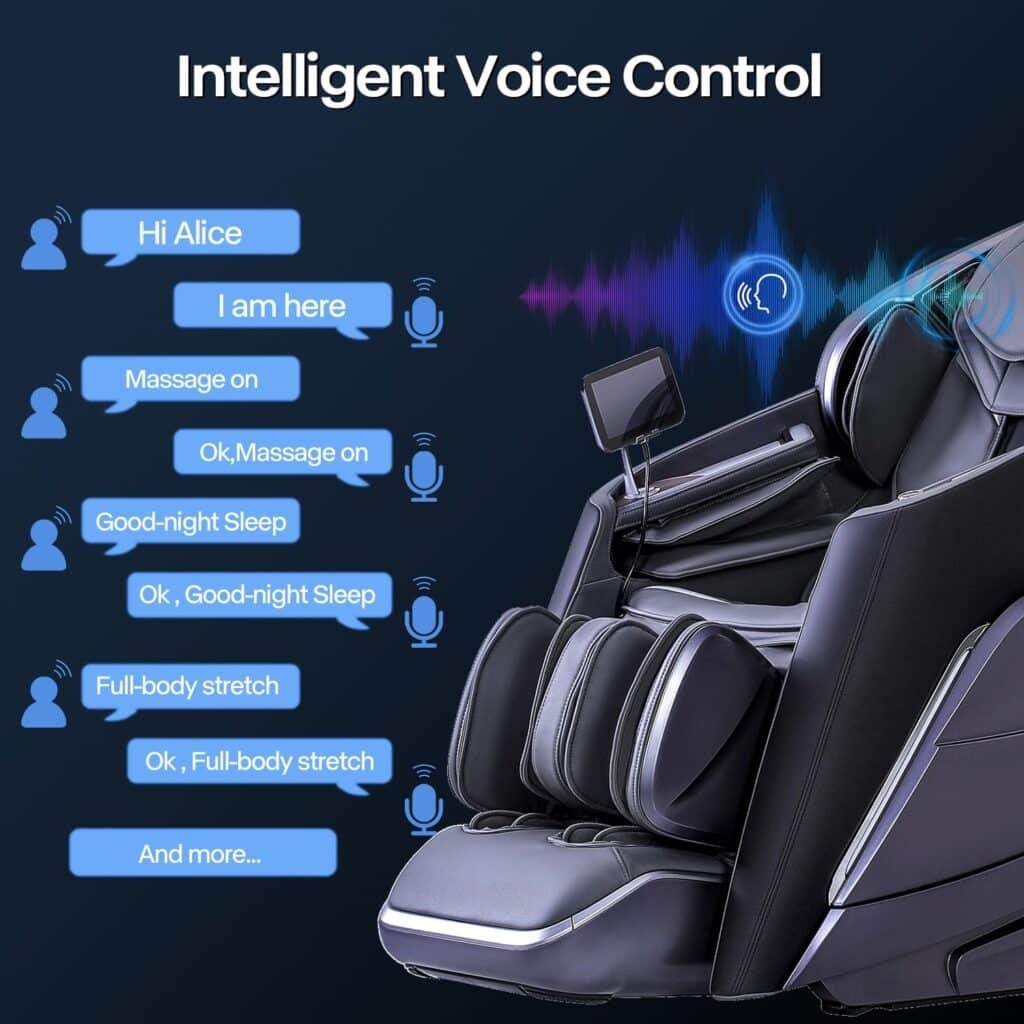 iRest A710 4D Massage Chair, Named Alfine, Full Body Shiatsu Zero Gravity Recliner with Yoga Stretching, SL Track, Automatic Calfrest Extension, Calf Kneading (Black-Closed Footrest)