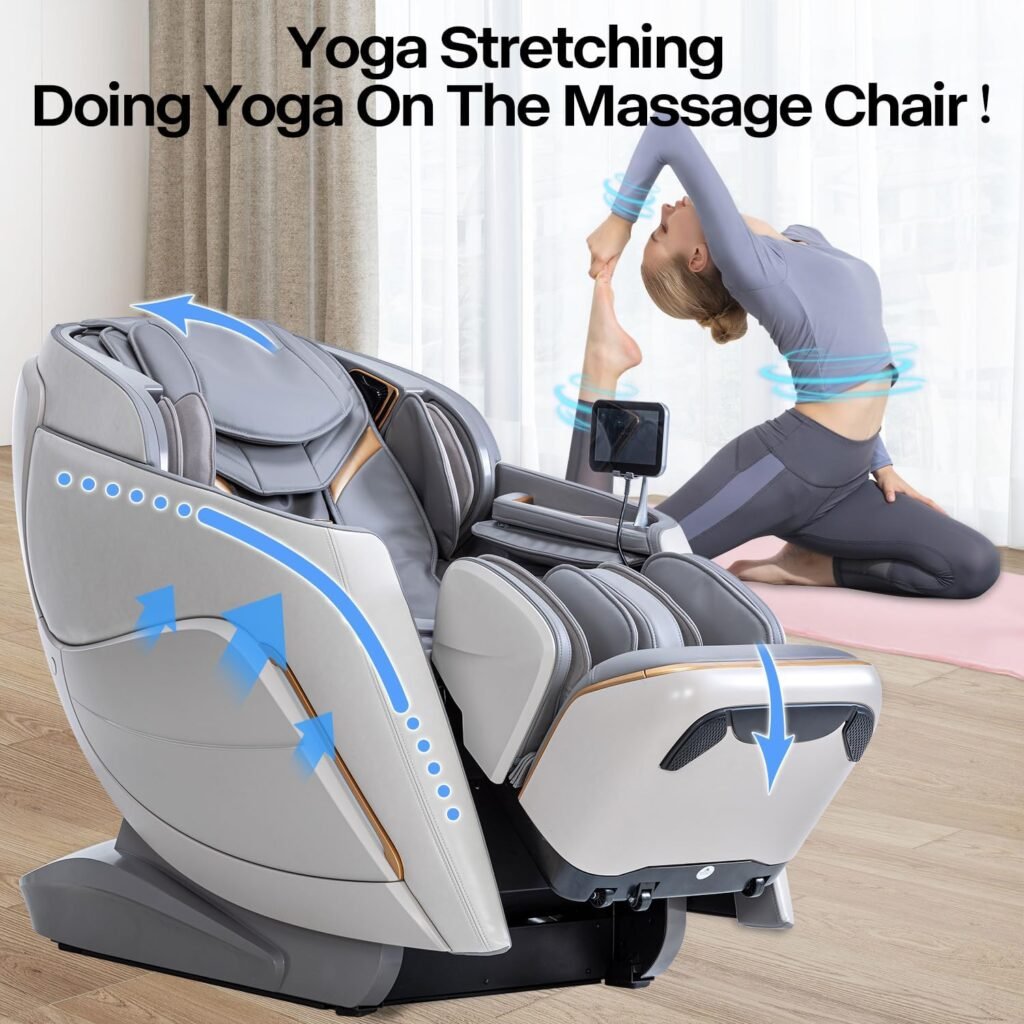 iRest A710 4D Massage Chair, Named Alfine, Full Body Shiatsu Zero Gravity Recliner with Yoga Stretching, SL Track, Automatic Calfrest Extension, Calf Kneading (Black-Closed Footrest)