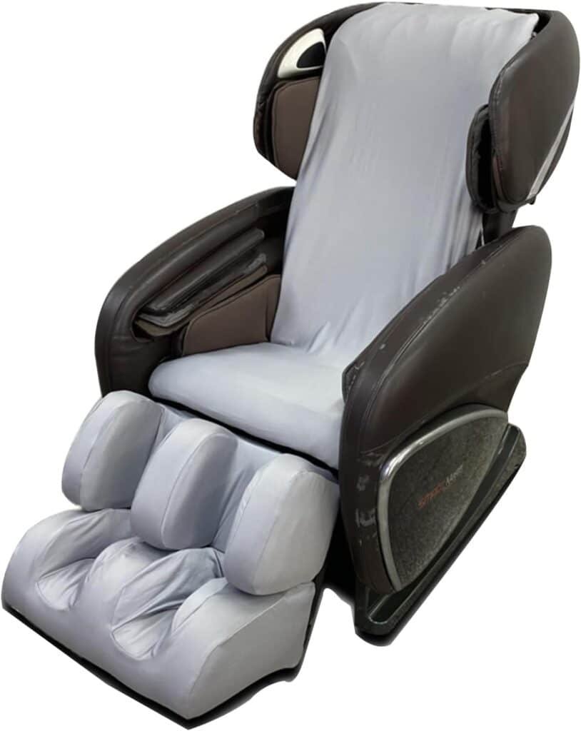 Massage Chair Protection Cover, Stretch Milk Silk Fabric Zero Gravity Recliner Chair Cover Massage Chair Cover for Chivas for All Types of Massage Chairs,Gray,Full Body