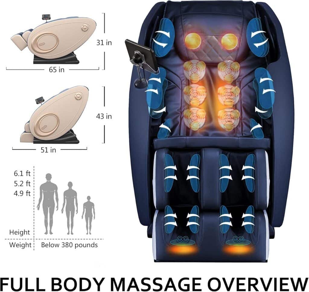 Massage Chair Recliner with Zero Gravity, Full Body Massage, Heating Feature