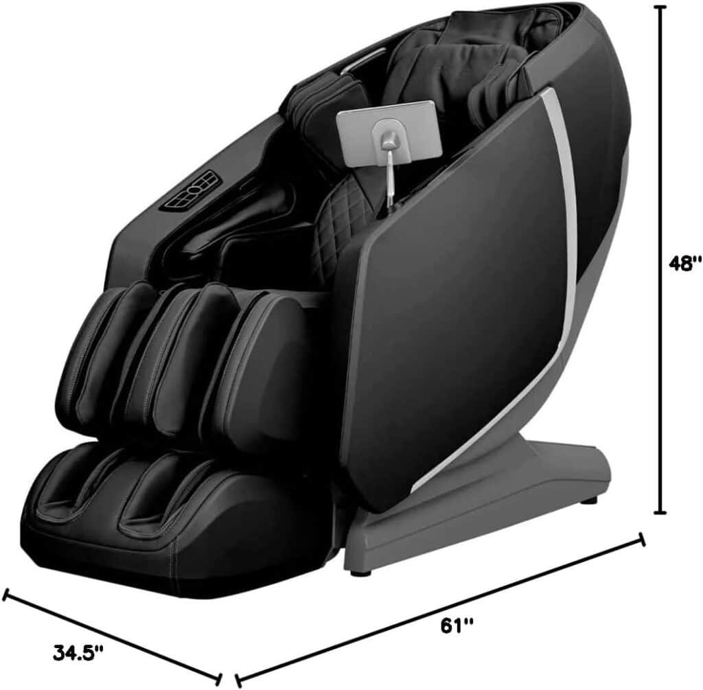 Osaki OS-Highpointe 4D SL-Track Massage Chair with Ultra Long Extension, 3 Rollers Foot and Calf Massage, Black