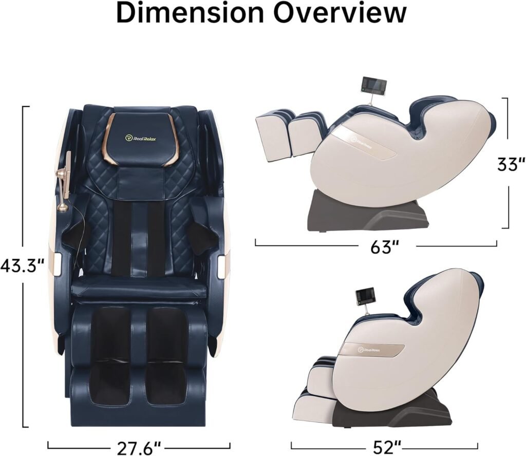 Real Relax 2024 Massage Chair of Dual-core S Track, Full Body Massage Recliner of Zero Gravity with APP Control, Black and Gray