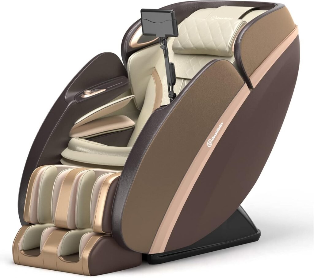 Real Relax Business Class Massage Chair PS6500 Champaign Gold + Favor-05 Brown