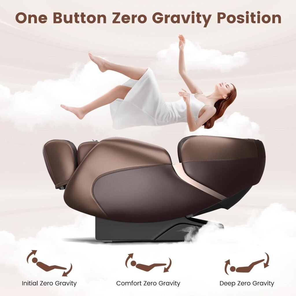 Relaxe Zero Gravity Shiatsu Massage Chair with Heating (SL-Track) (Brown)