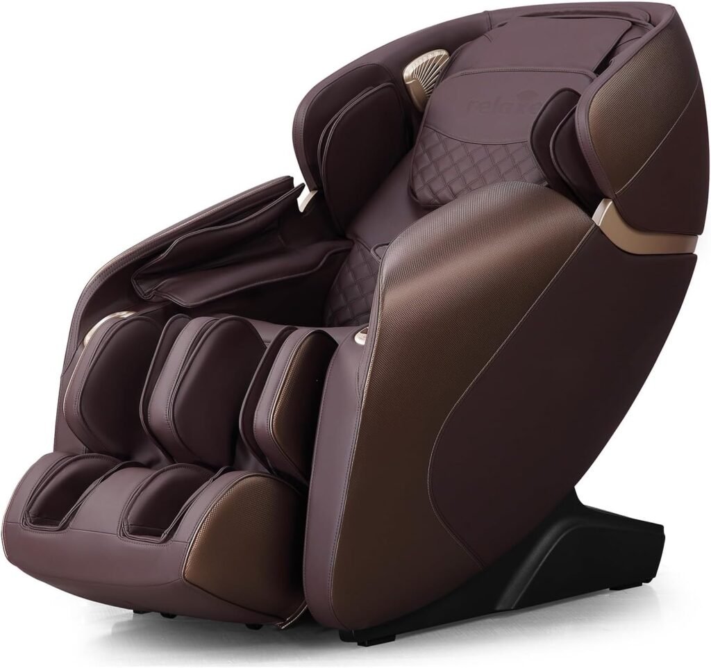 Relaxe Zero Gravity Shiatsu Massage Chair with Heating (SL-Track) (Brown)