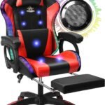 Rgb Gaming Chair With Massage Footrest And Dual Speakers Racing Computer Chair With Lumbar Support And Headrest For Adul 150x150