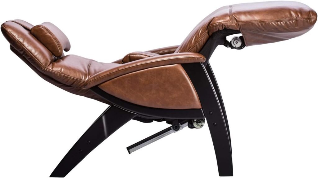 Svago ZGR Plus SV-395 Dual Power Infinite Position Zero Anti Gravity Recliner with Heat and Massage - Cognac Faux Leathe-Cognac-Standard Ground Curbside, Vinyl