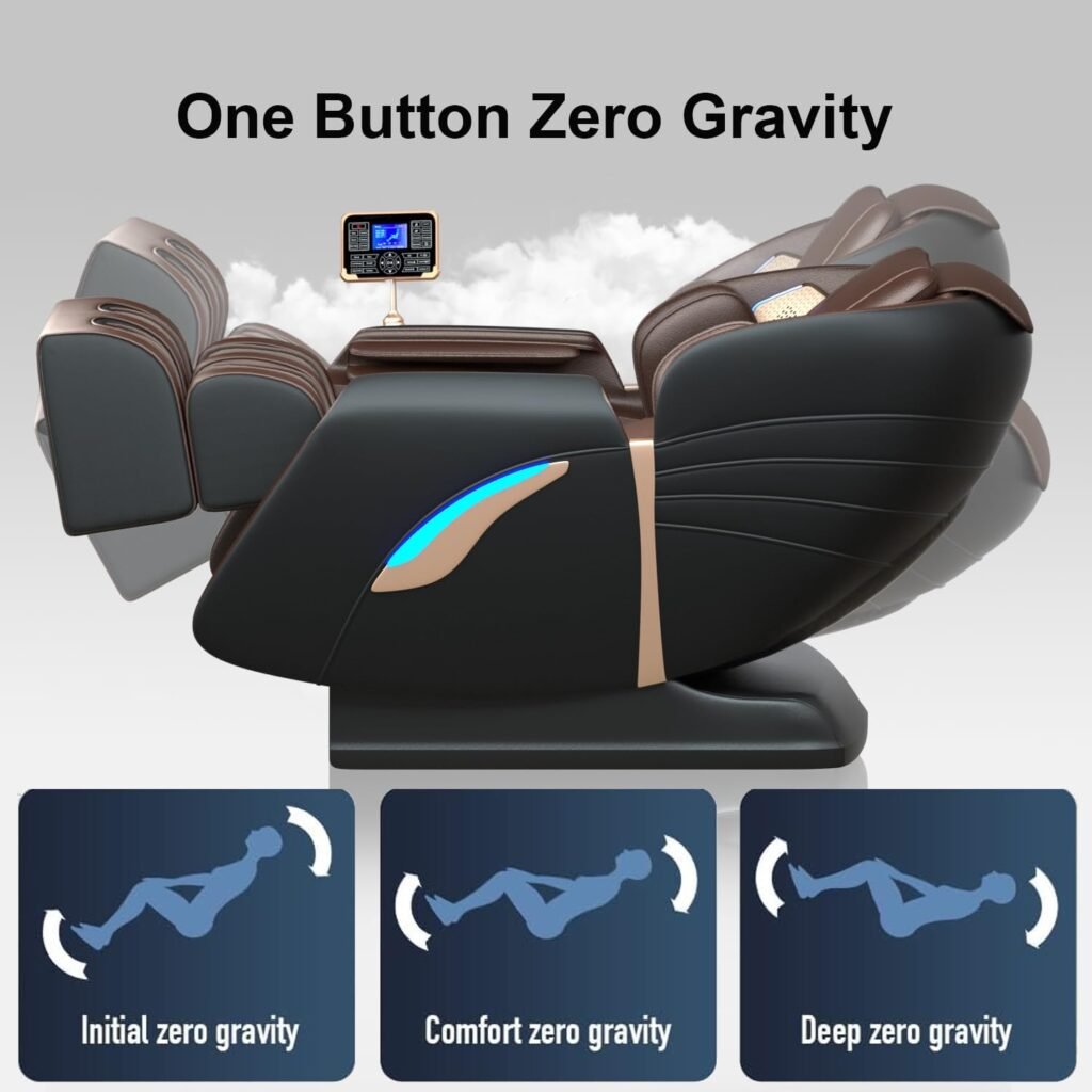 Zero Gravity Full Body Massage Chair, Automatic Shoulder Height Detection Massage Chair Recliner with Foot Rollers, Built-in Heater, Bluetooth Player for Home, Office. Zero Gravity Full Body Massage Chair, Automatic Shoulder Height Detection Massage Chair Recliner with Foot Rollers, Built-in Heater, Bluetooth Player for Home, Office.