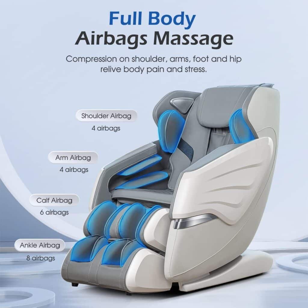 2023 Update GR8686 Massage Chairs with AI Voice, App Control SL Track Zero Gravity Full Body Massage Recliner Gray