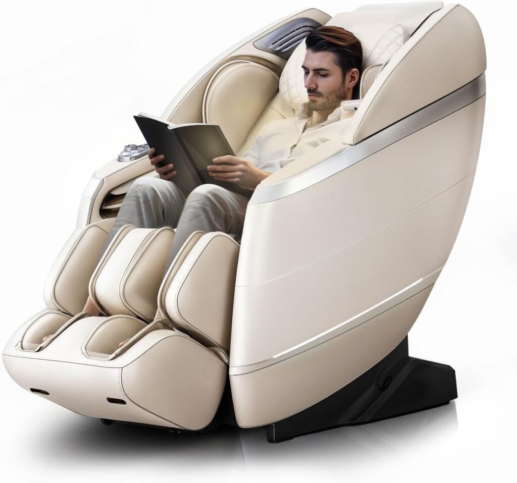4D Massage Chair Full Body, 166° Flexible Track, 18 Modes Massage, 11 Massage Technique, 36 Airbag Massage, with Yoga Stretch, Foot Massage, Zero Gravity Massage Recliner（Black）
