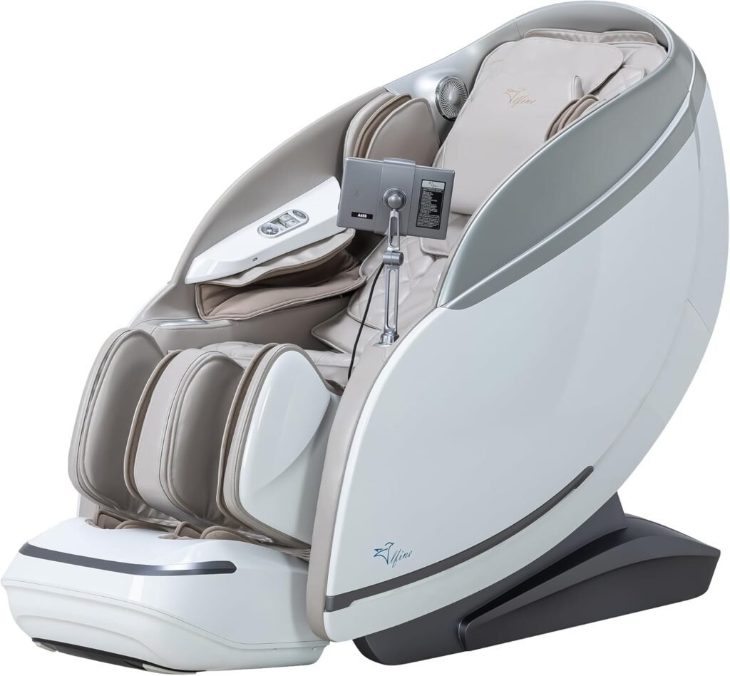 Alfine 2024 A688 Heaven Duet Massage Chair-4D  3D Dual-Mechanism Zero Gravity Recliner with Yoga Stretch and Electric Automatic Footrest Extension-Full Body Relaxation (Beige)