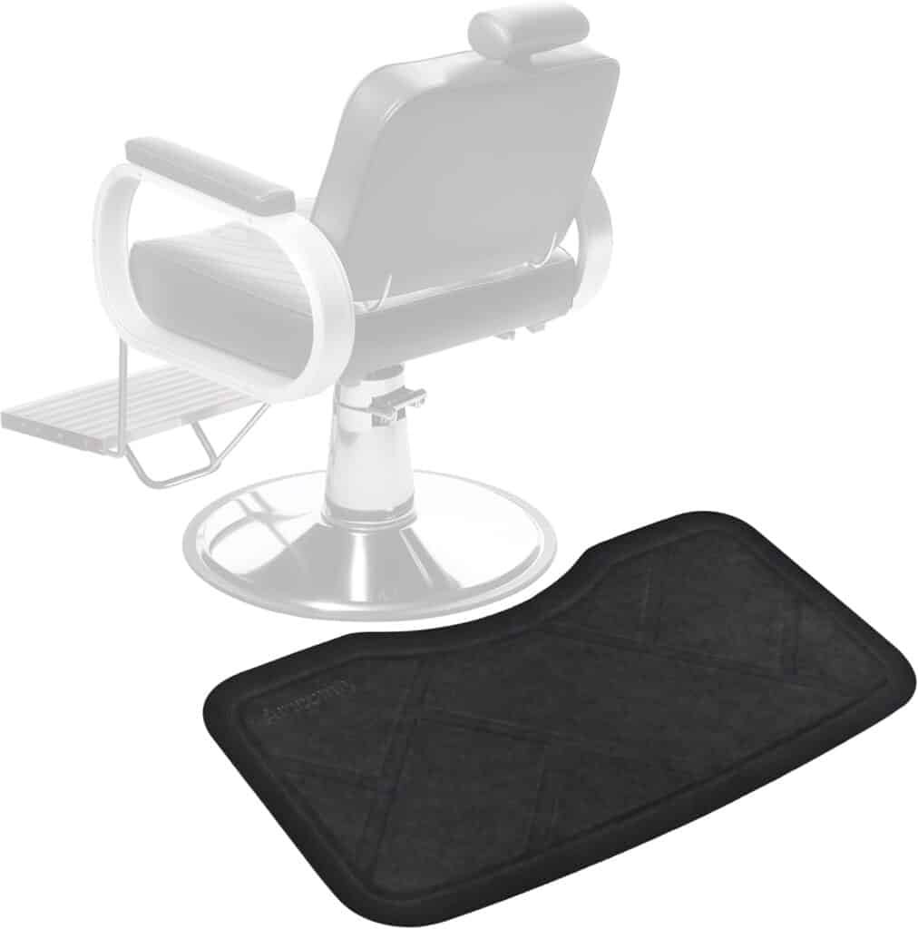 Anti Fatigue Salon Mat for Hair Stylist Anti-Slip Antique Series Salon Barber Shop Chair Floor Mat (17x32 x 5/8,Black)