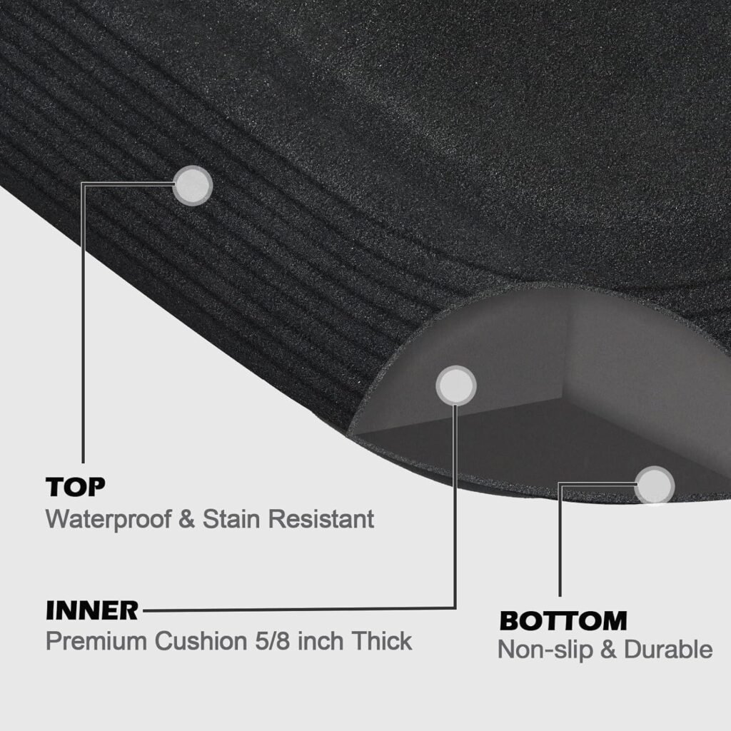 Anti Fatigue Salon Mat for Hair Stylist Anti-Slip Antique Series Salon Barber Shop Chair Floor Mat (17x32 x 5/8,Black)