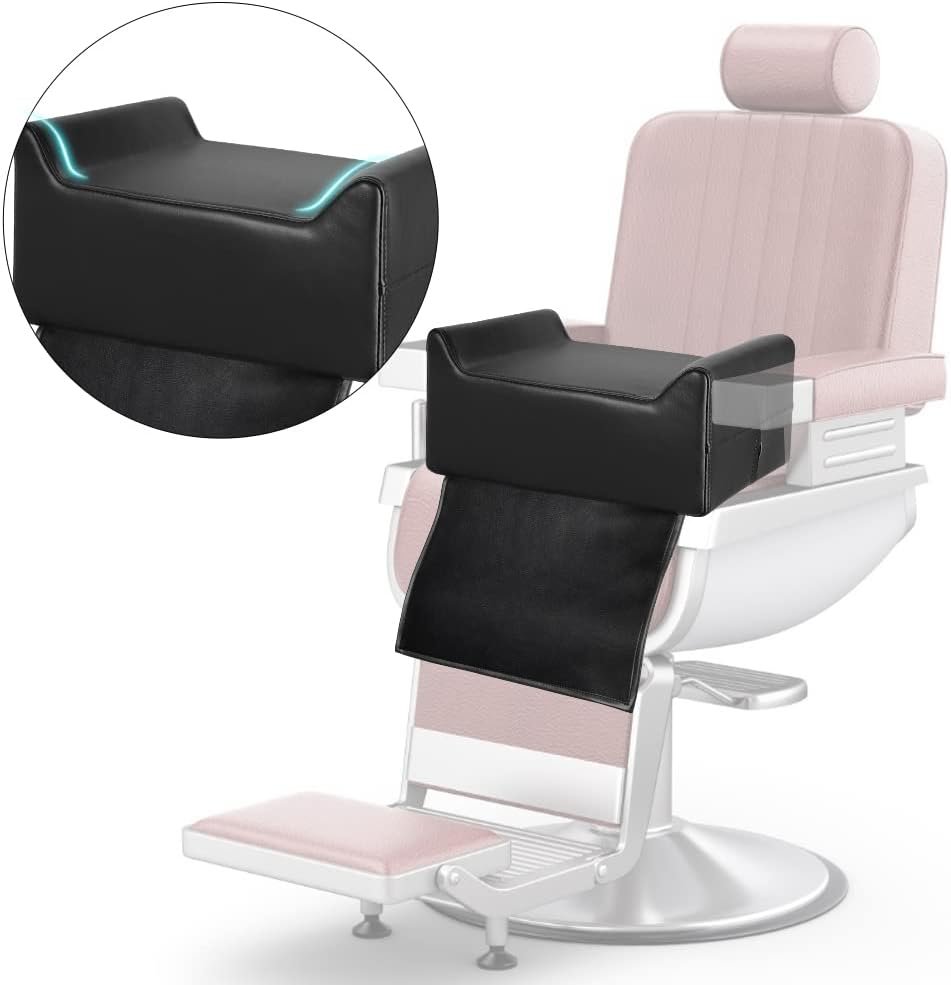 Apllamo Salon Booster Seat for Kids - Salon Booster Seat Cushion for Childrens Hair Cut,Barber Booster Seat for Salon Chair Hair Stylist,Leather Seat Cushion for Beauty Salon Spa Equipment Black