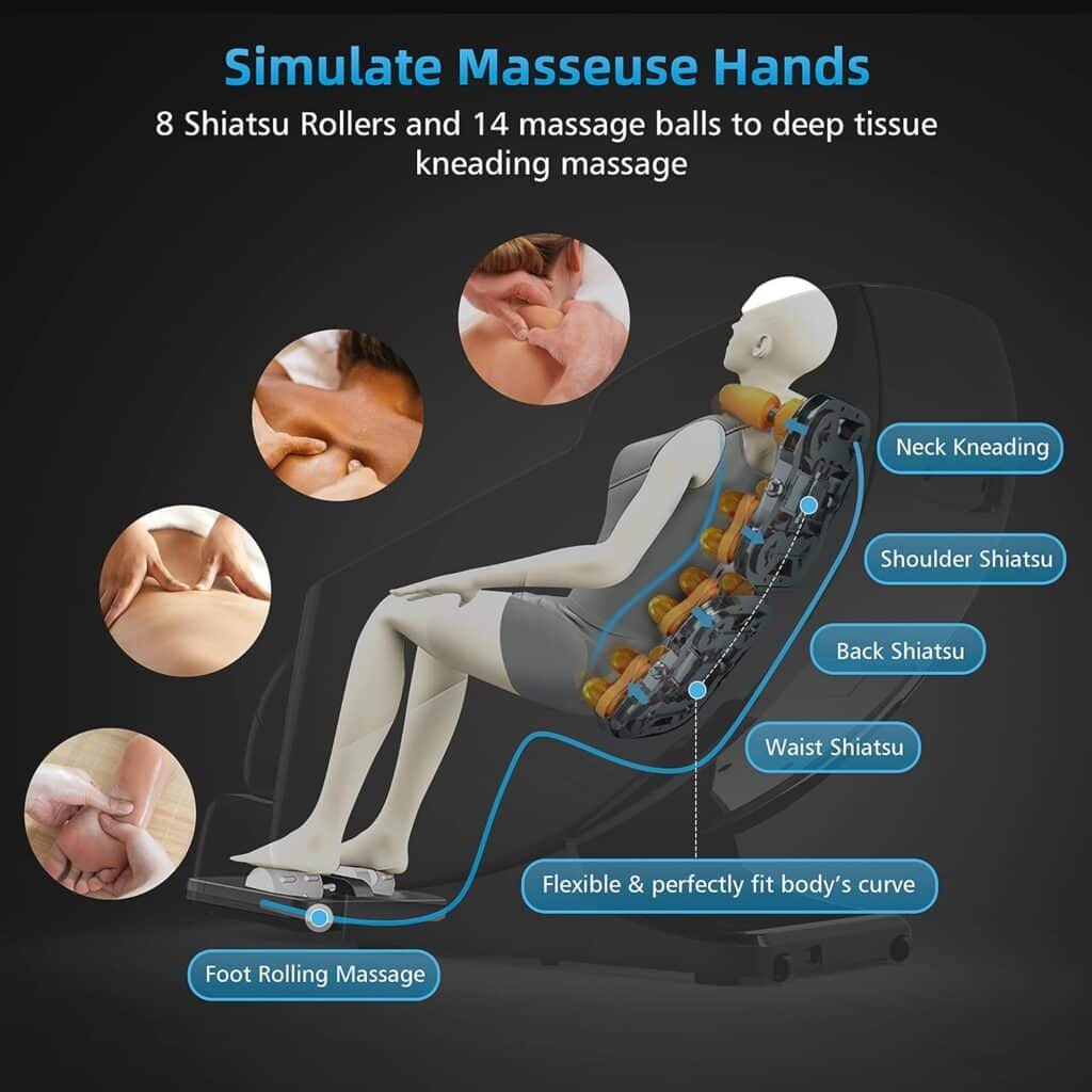 COMFIER Full Body Massage Chair, Massage Recliner Chair, 4D Shiatsu Deep Tissue Massage Chair, 6 Auto Program, Zero Gravity Heating Air Compression Foot Massage COMFIER Full Body Massage Chair, Massage Recliner Chair, 4D Shiatsu Deep Tissue Massage Chair, 6 Auto Program, Zero Gravity Heating Air Compression Foot Massage
