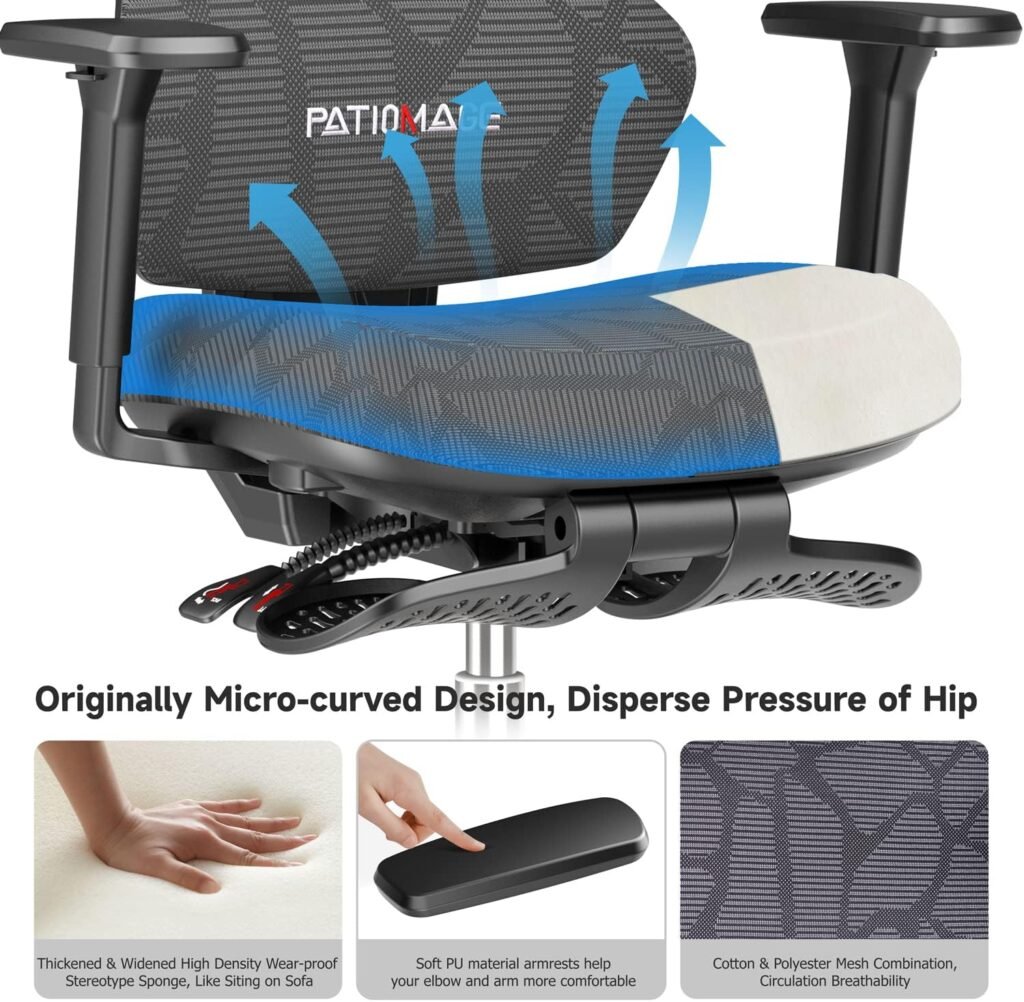 Ergonomic Gaming Chair with Footrest Big and Tall Game Chair Reclining Gamer Chair with Adjustable Lumbar Support 3D Armrests High Back Gaming Chairs for Adults Light Grey