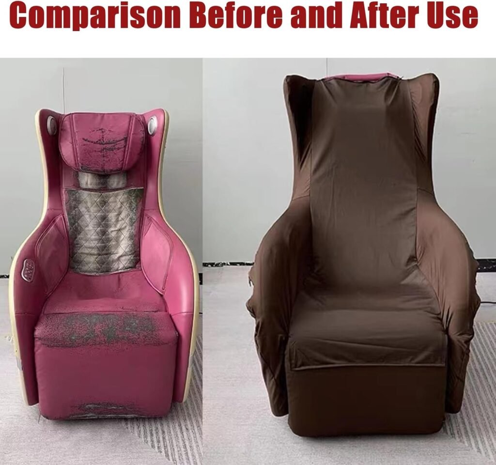 FBKPHSS Full Body Shiatsu Massage Chair Cover for All Types of Massage Chairs,Wear-Resistant Stretch Fabric Zero Gravity Massage Chair Dust Cover,Light Gray,Full Body
