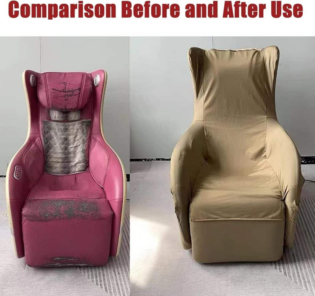 FBKPHSS Full Body Shiatsu Massage Chair Cover for All Types of Massage Chairs,Wear-Resistant Stretch Fabric Zero Gravity Massage Chair Dust Cover,Light Gray,Full Body