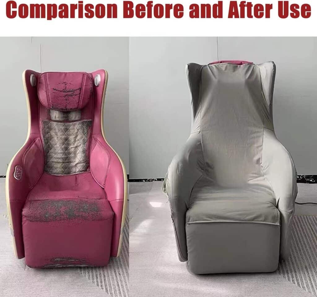 FBKPHSS Full Body Shiatsu Massage Chair Cover for All Types of Massage Chairs,Wear-Resistant Stretch Fabric Zero Gravity Massage Chair Dust Cover,Light Gray,Full Body