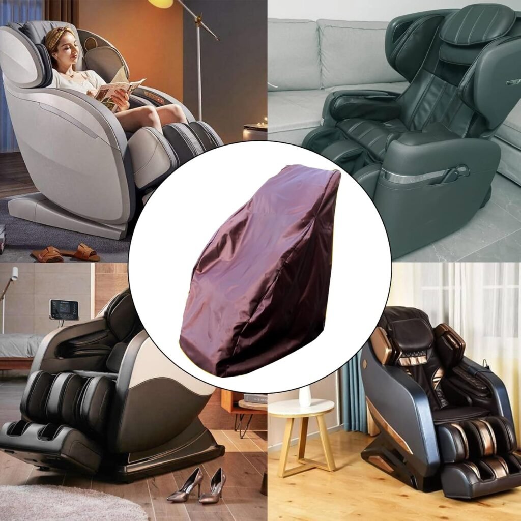 FBKPHSS Full Body Shiatsu Massage Chair Cover, Waterproof Massage Chair Cover All-Inclusive Nano Aluminum Film + Cotton Recliner Chair Cover with Storage Bag,Silver,135 * 80 * 125cm