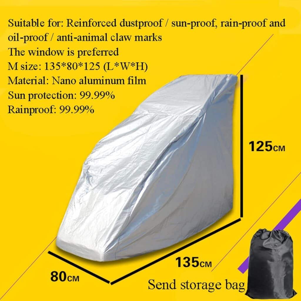 FBKPHSS Full Body Shiatsu Massage Chair Cover, Waterproof Massage Chair Cover All-Inclusive Nano Aluminum Film + Cotton Recliner Chair Cover with Storage Bag,Silver,135 * 80 * 125cm
